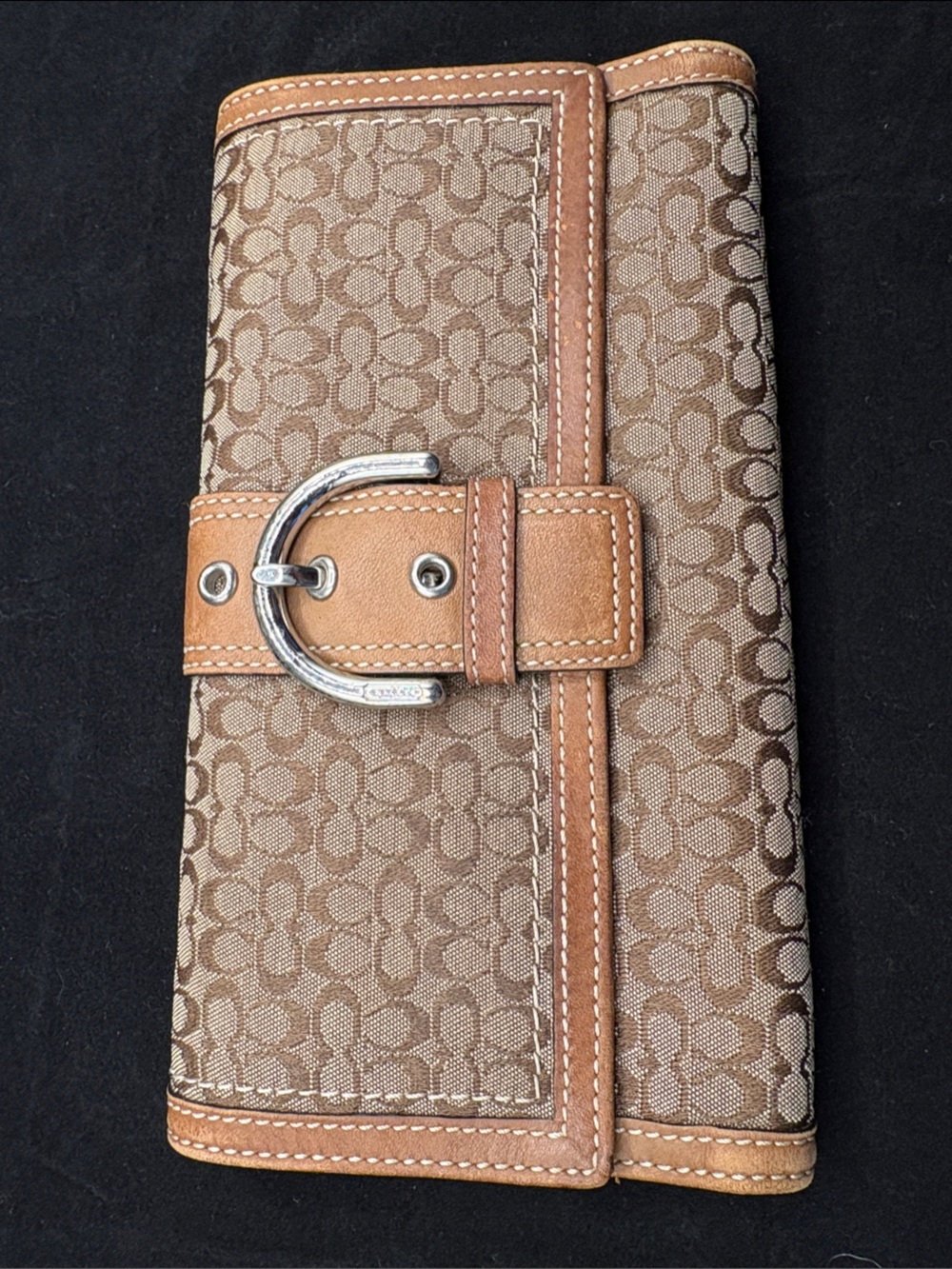 Y2K Coach Soho Signature Jacquard Canvas Buckle Wallet and Checkbook insert VGUC - Picture 6 of 17
